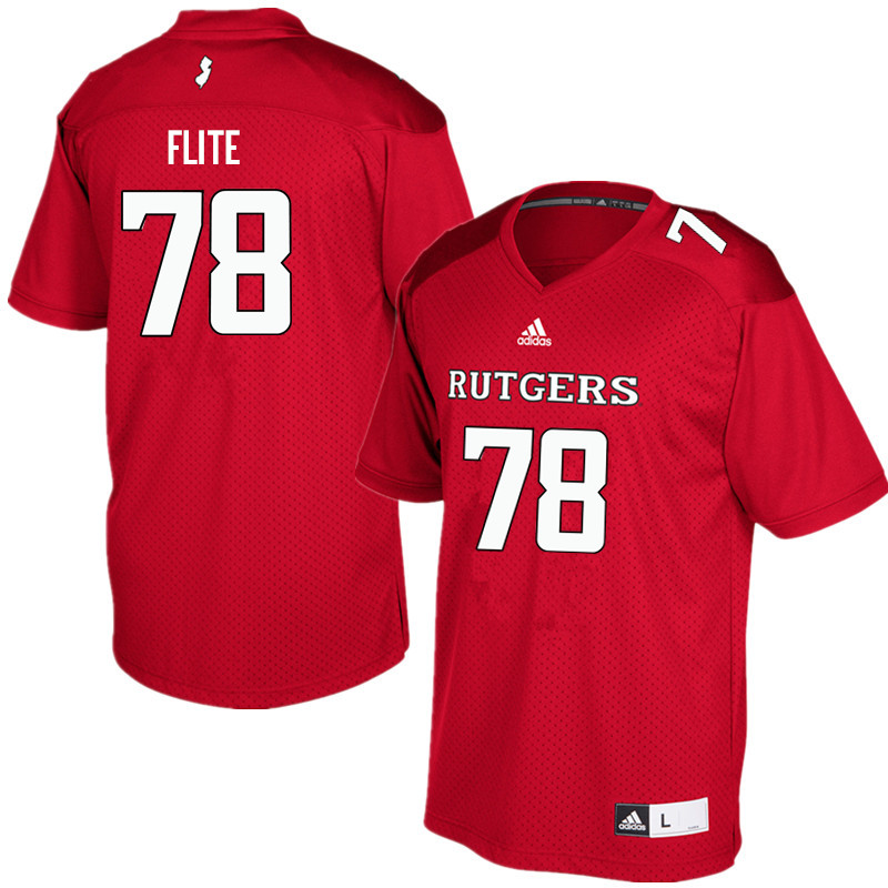 Men #78 Liam Flite Rutgers Scarlet Knights College Football Jerseys Sale-Red
